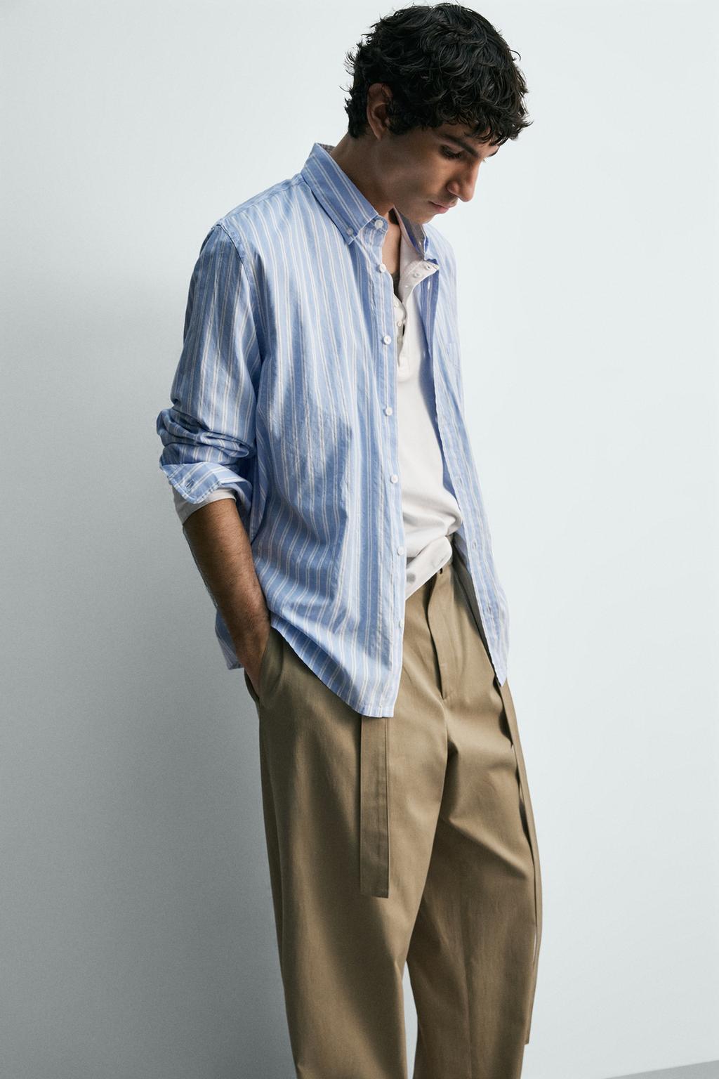 РУБАШКА В ПОЛОСКУ С КАРМАНОМ