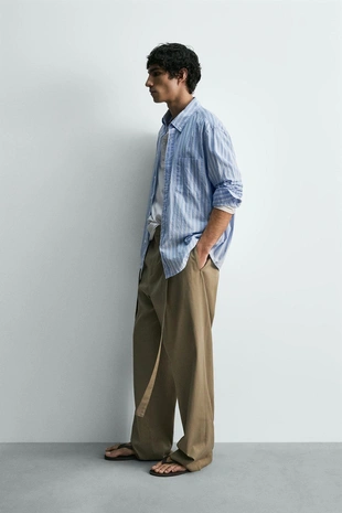 Рубашка в полоску с карманом- Заказать в России