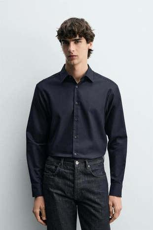 Рубашка из рельефной ткани Easy Care