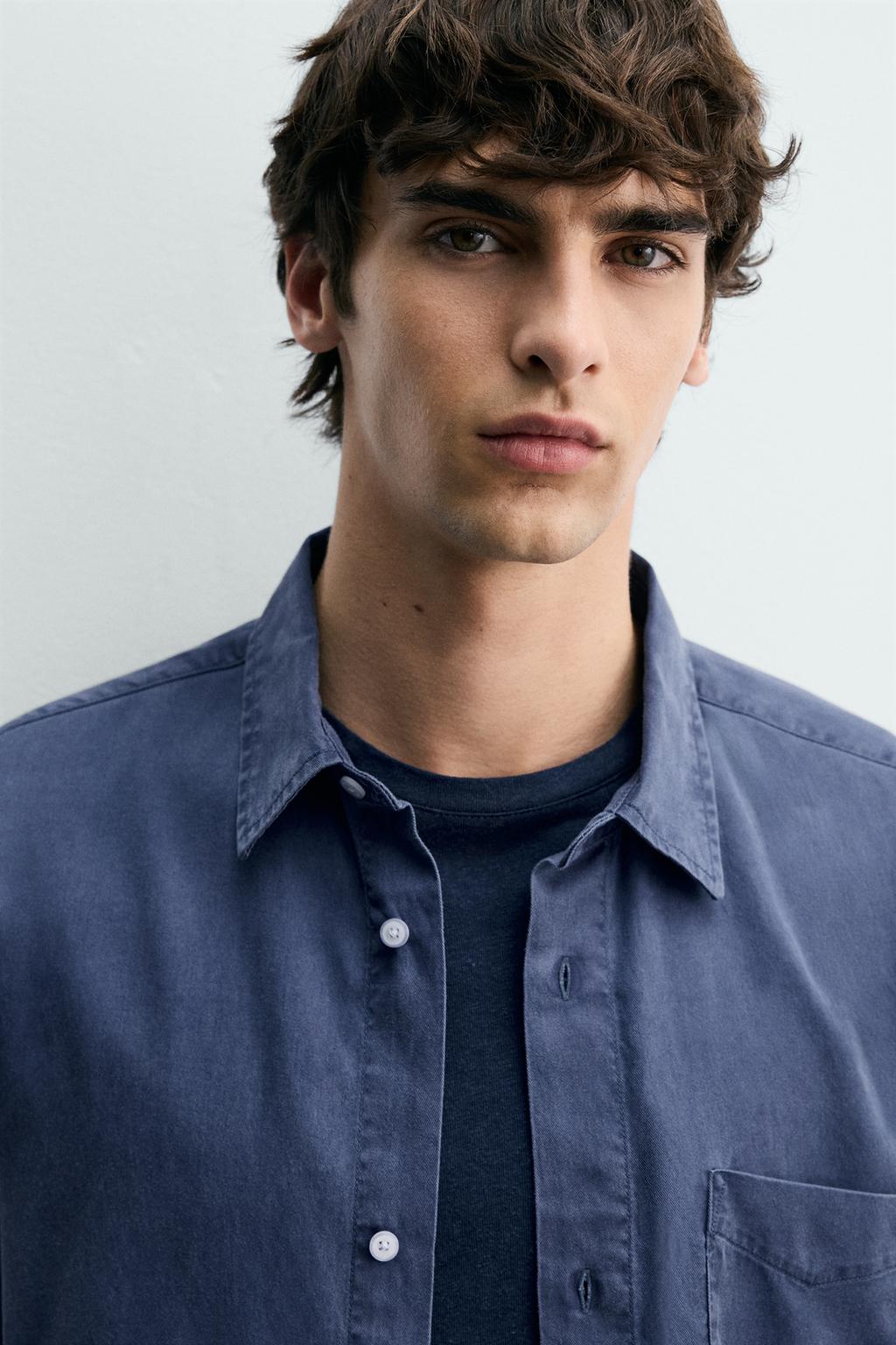 РУБАШКА REGULAR FIT ИЗ ЛИОЦЕЛЛА И ХЛОПКА