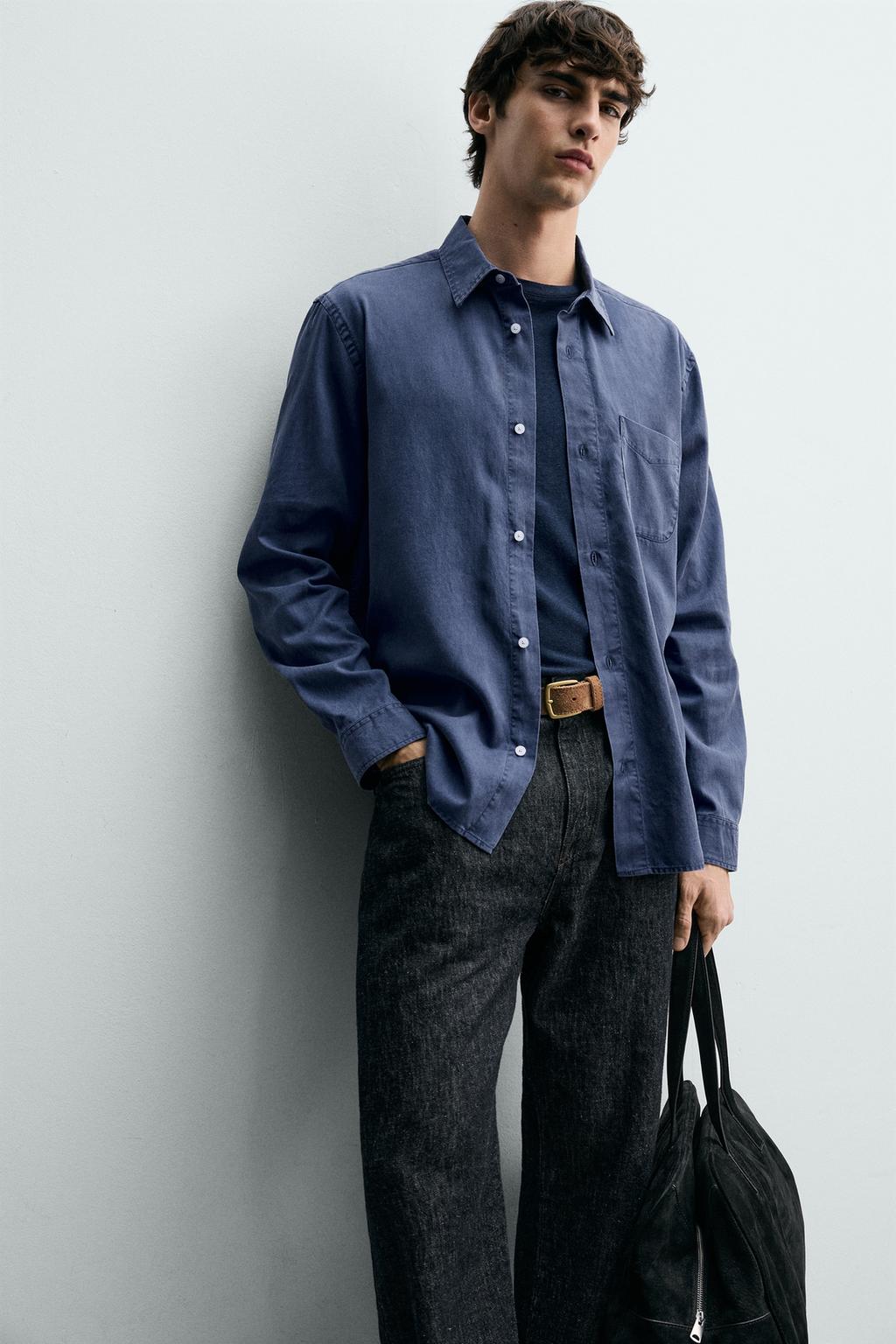 РУБАШКА REGULAR FIT ИЗ ЛИОЦЕЛЛА И ХЛОПКА