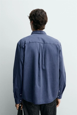 Рубашка Regular Fit из лиоцелла и хлопка