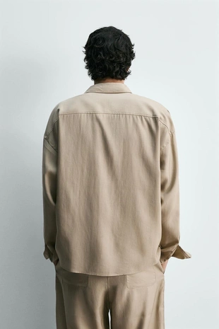 Рубашка свободного кроя с карманами