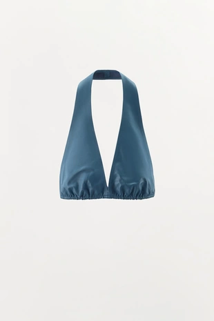 Blue | 1758/142/400 - Zara Топ-бралетт халтер из 100% кожи