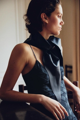 Купить Zara Однотонная бандана из 100% кожи