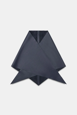 navy | 1758/138/481 - Zara Однотонная бандана из 100% кожи