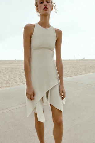 Комбинированное платье халтер- Заказать в России