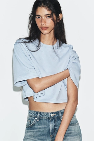 Купить Zara Укороченная футболка оверсайз