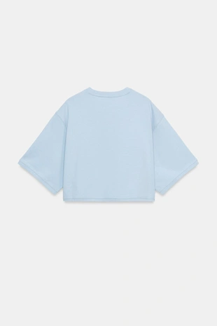 Укороченная футболка оверсайз- Заказать в России