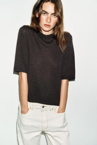 Купить Zara Свитер с короткими рукавами
