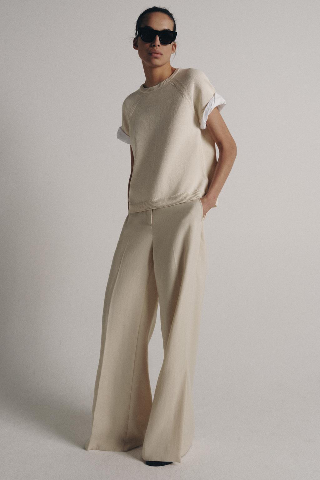 СВИТЕР С КОНТРАСТНЫМИ РУКАВАМИ