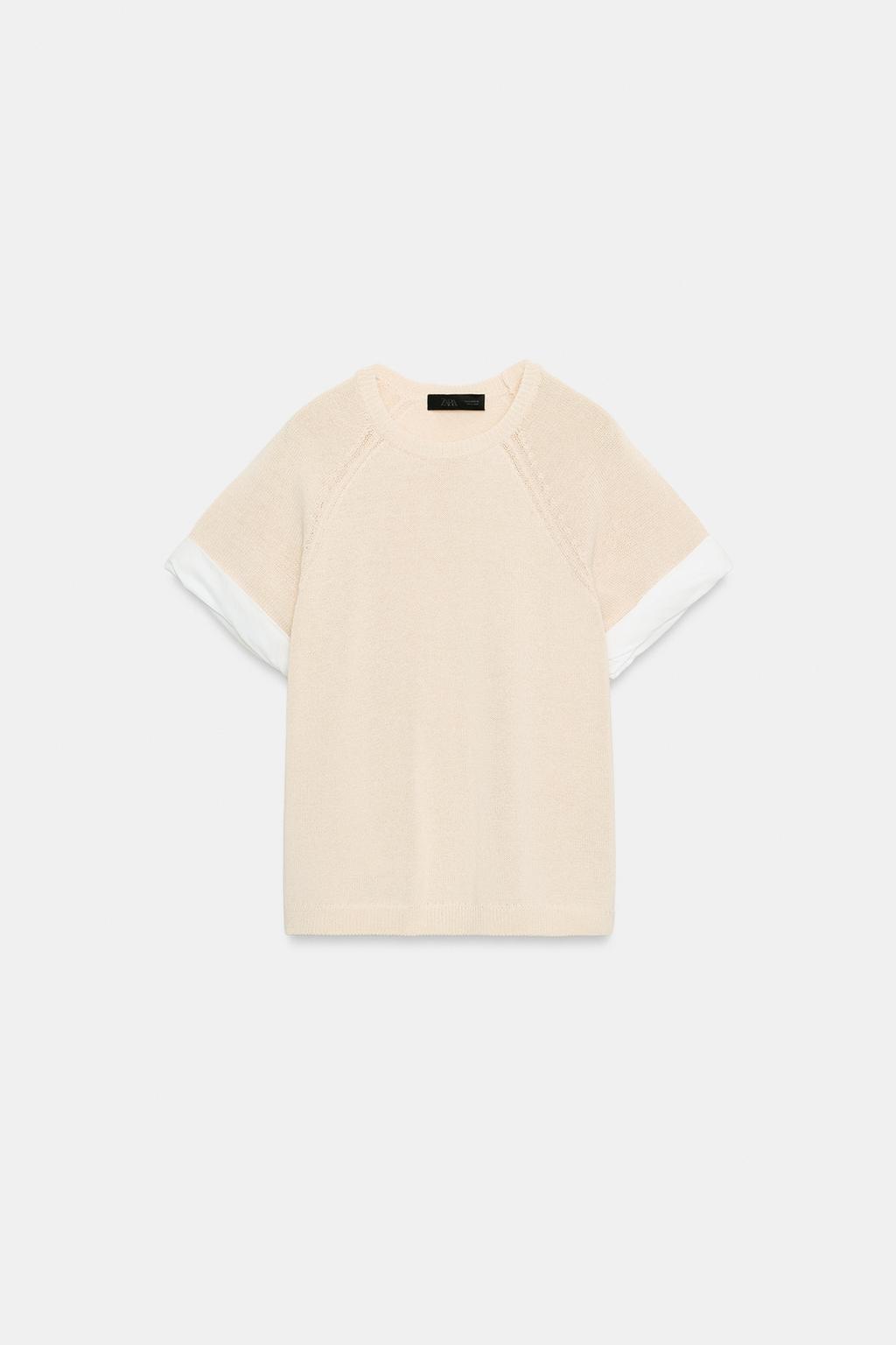 СВИТЕР С КОНТРАСТНЫМИ РУКАВАМИ