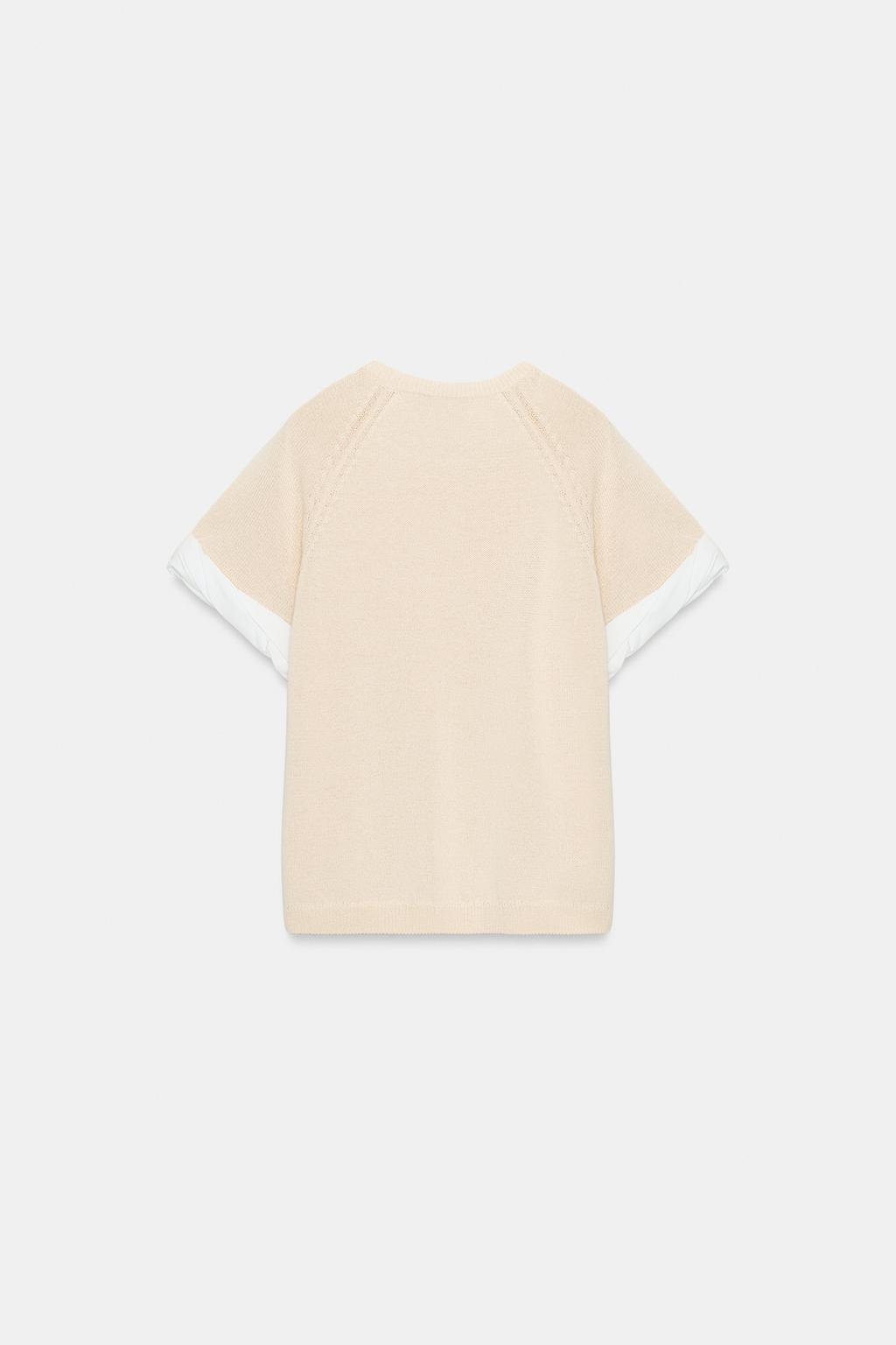 СВИТЕР С КОНТРАСТНЫМИ РУКАВАМИ