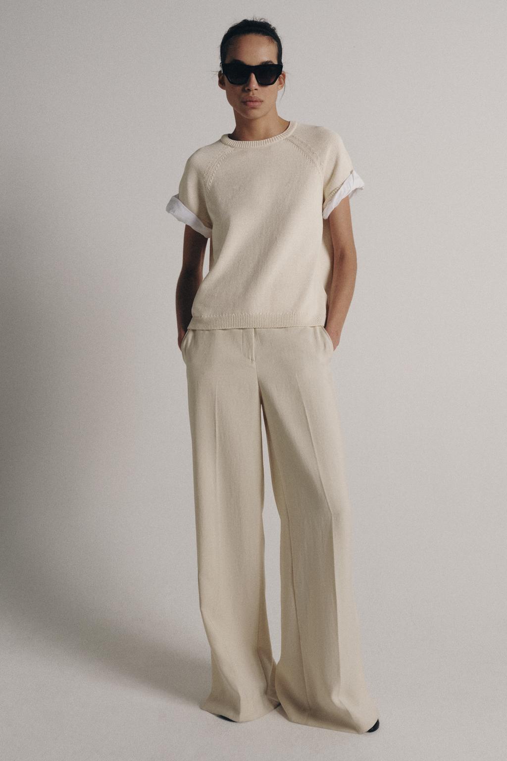 СВИТЕР С КОНТРАСТНЫМИ РУКАВАМИ