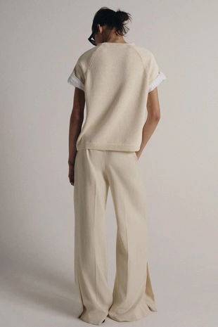 Ecru | 6236/019/712 - Zara Свитер с контрастными рукавами