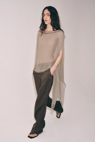 Длинная накидка из 100% вискозы с блестками- Заказать в России