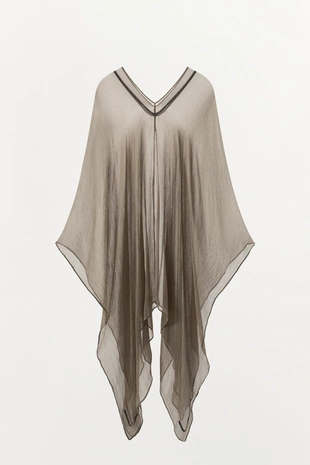 Длинная накидка из 100% вискозы с блестками- Заказать в России