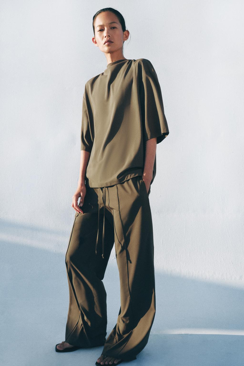 СВОБОДНЫЕ БРЮКИ В ПИЖАМНОМ СТИЛЕ — ZW COLLECTION