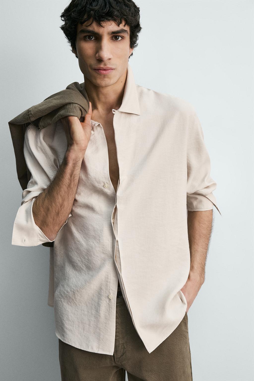 РУБАШКА СТРУЯЩЕГОСЯ ПОКРОЯ ИЗ СМЕСОВОГО МОДАЛА