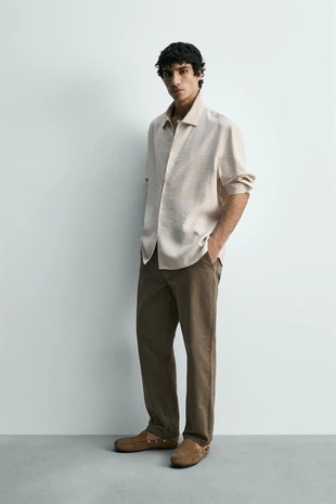 Рубашка струящегося покроя из смесового модала- Заказать в России