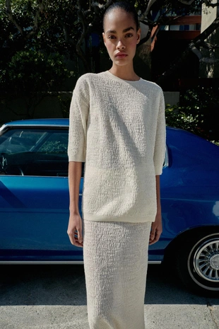 Топ оверсайз из рельефного трикотажа- Заказать в России