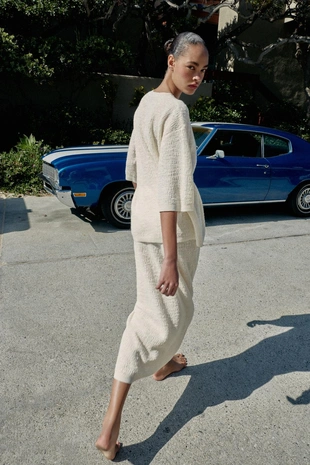 Топ оверсайз из рельефного трикотажа- Заказать в России