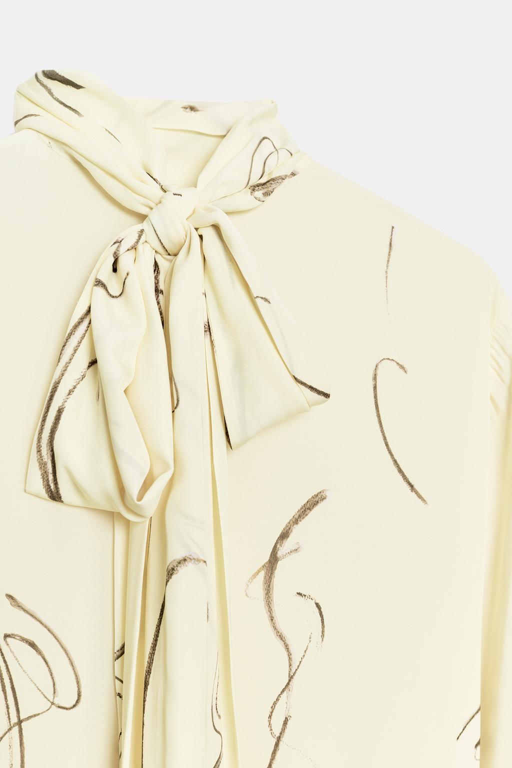 ПЛАТЬЕ С ПРИНТОМ И ЗАВЯЗКАМИ — ZW COLLECTION