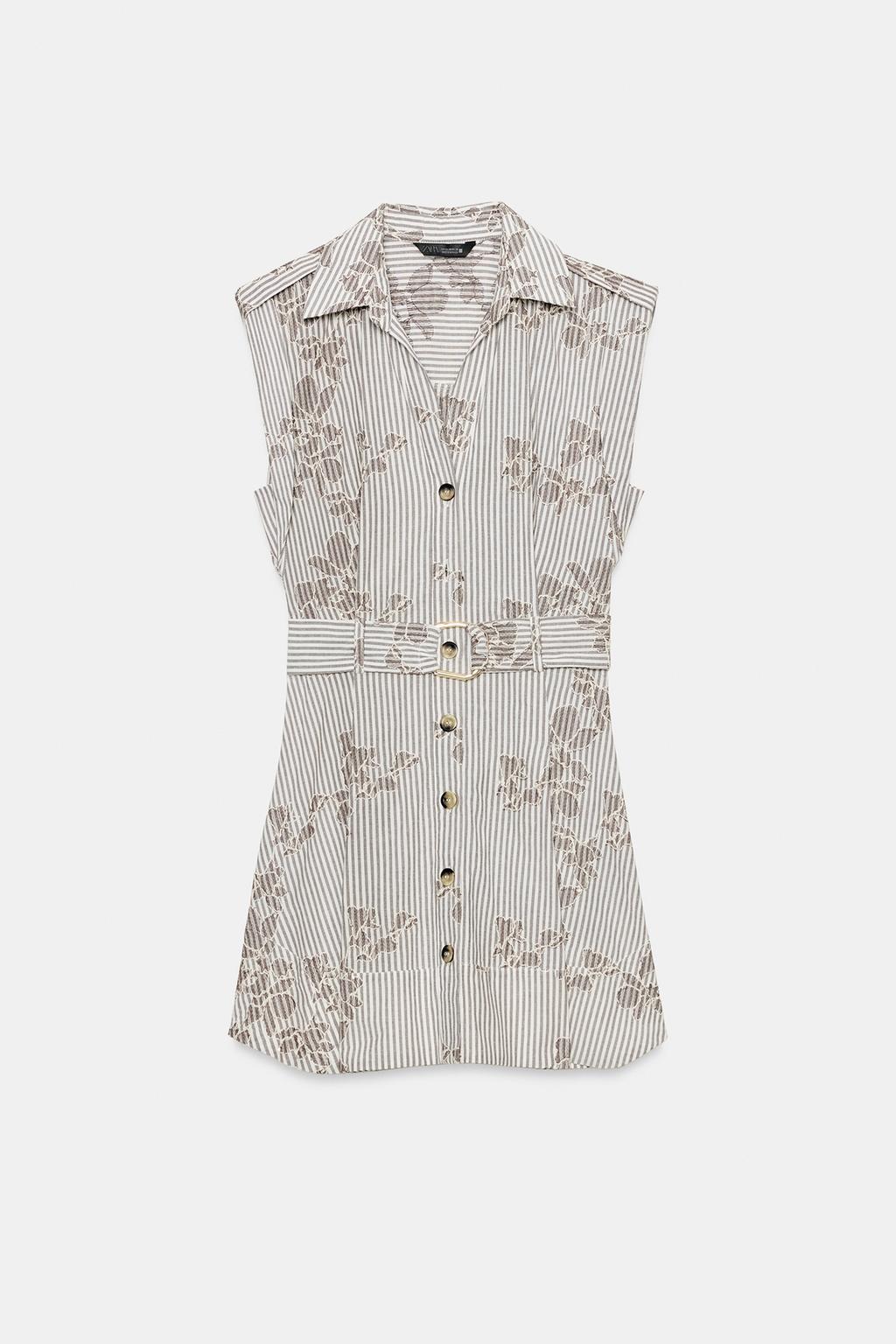 ПЛАТЬЕ С ВЫШИВКОЙ, ПАЙЕТКАМИ И РЕМНЕМ