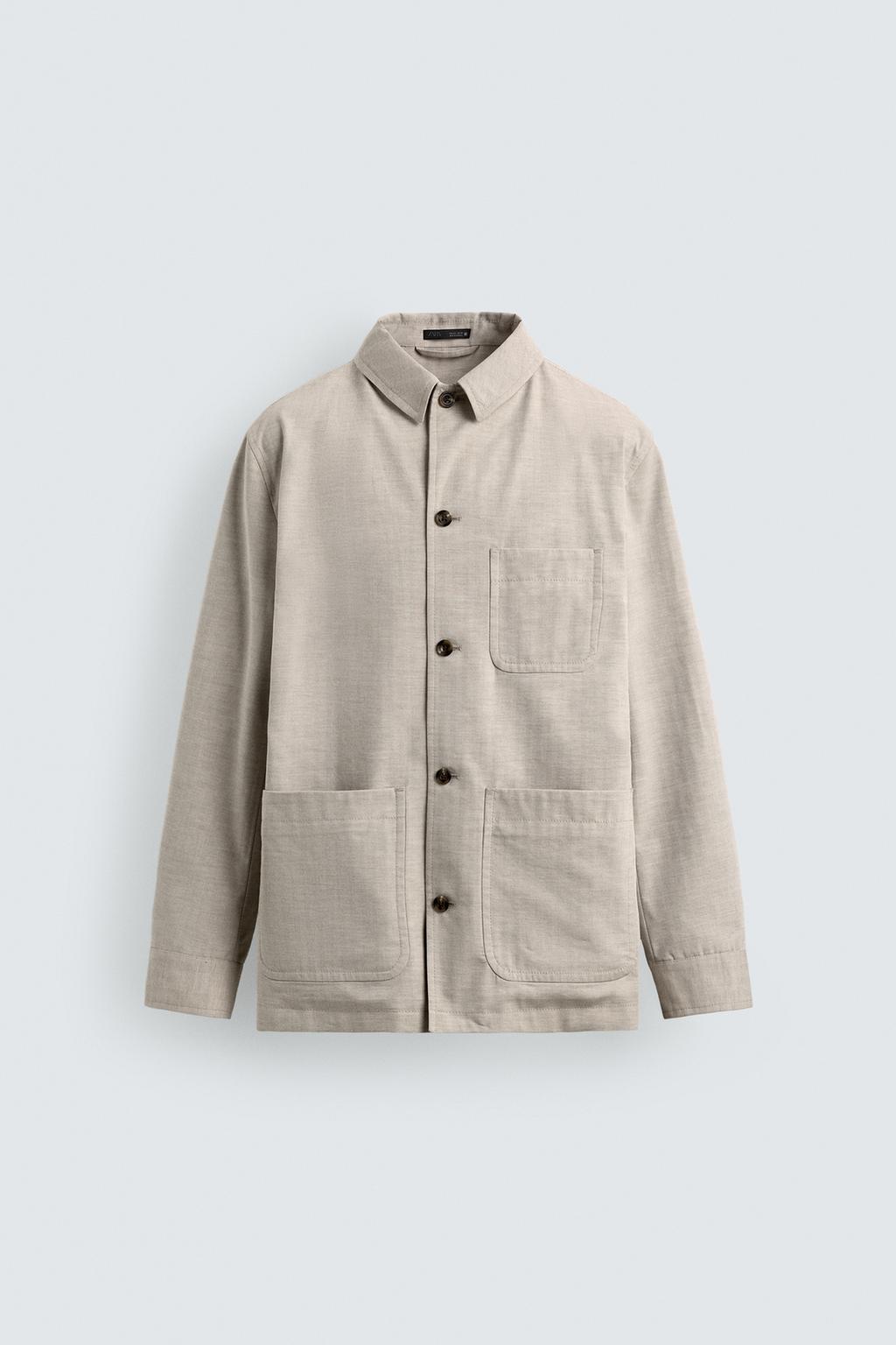 КУРТКА КЛАССИЧЕСКОГО КРОЯ ИЗ ТКАНИ В ЁЛОЧКУ