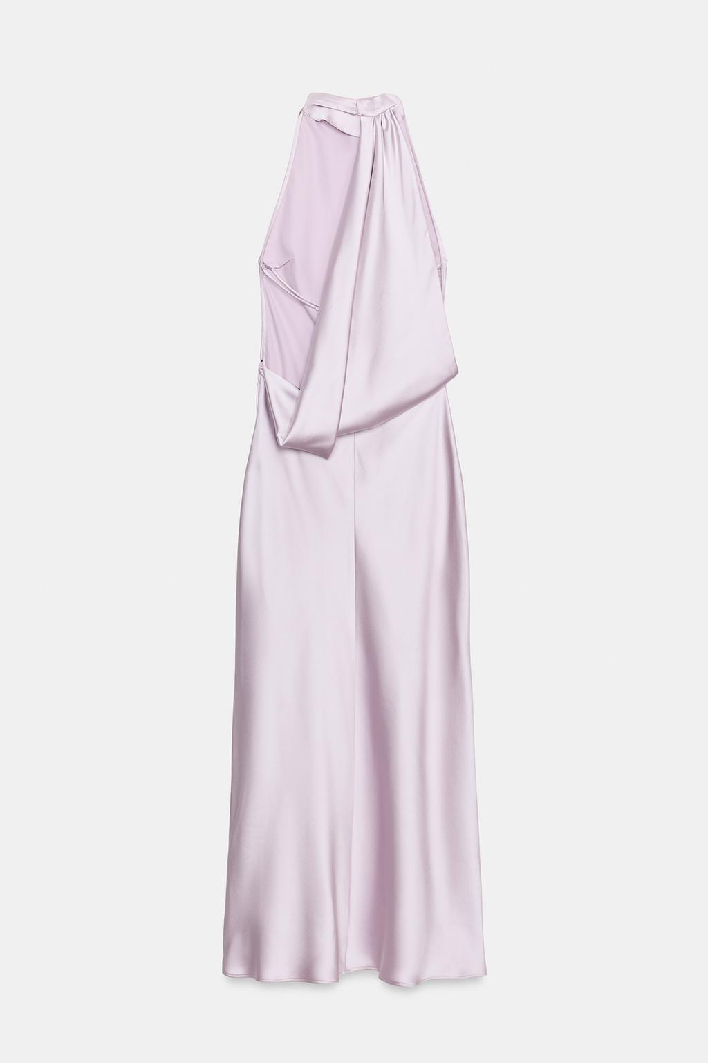 АТЛАСНОЕ ПЛАТЬЕ ХАЛТЕР