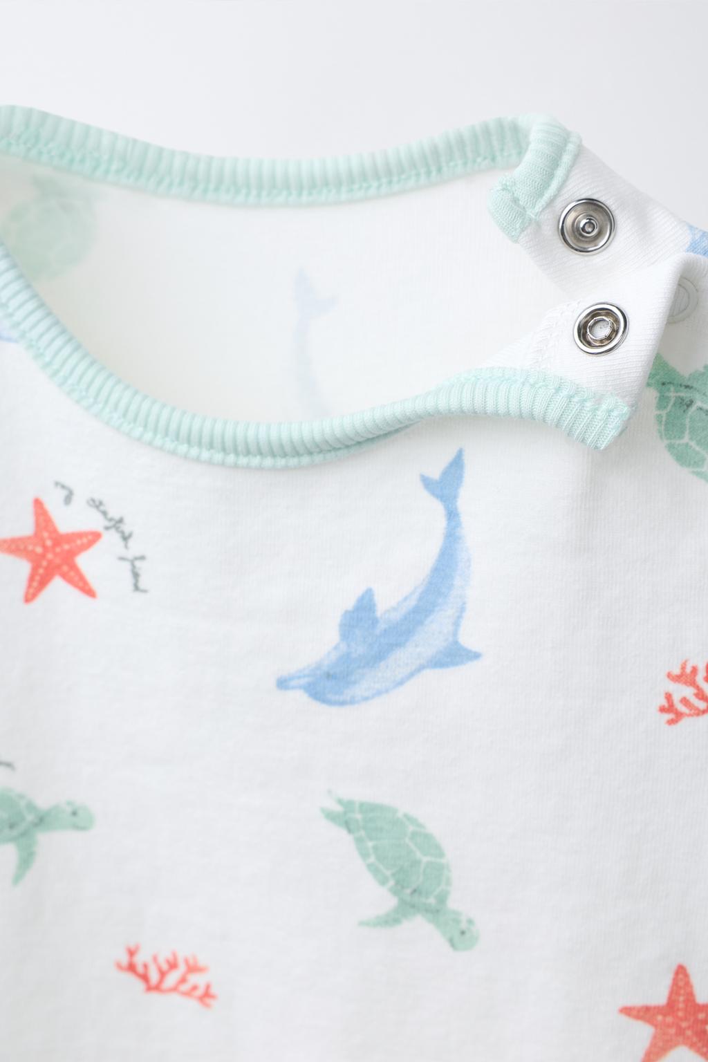 НАБОР ИЗ 2 КОМБИНЕЗОНОВ С МОРСКИМ ПРИНТОМ