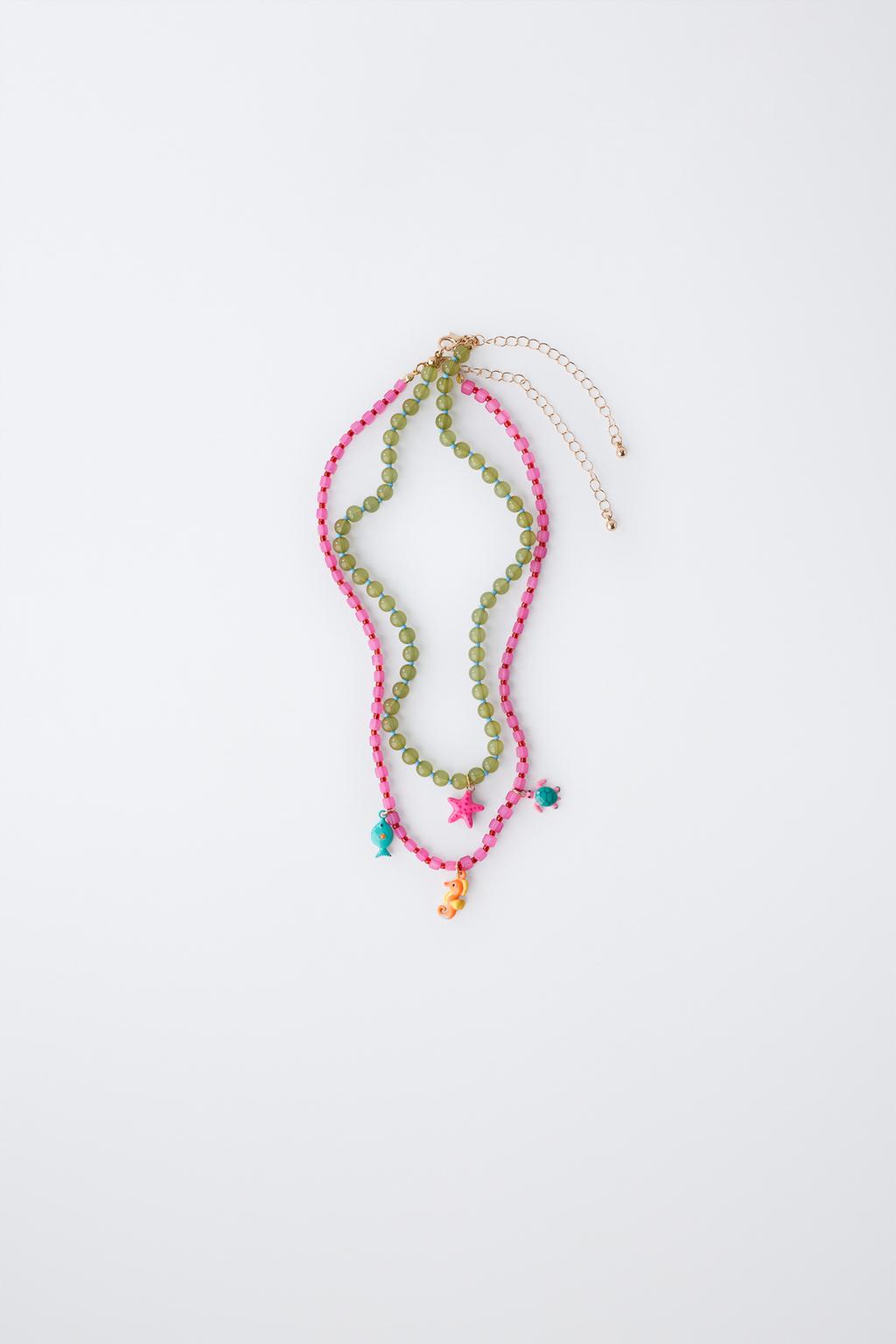 НАБОР ИЗ ДВУХ ОЖЕРЕЛИЙ С МОРСКИМИ БУСИНАМИ