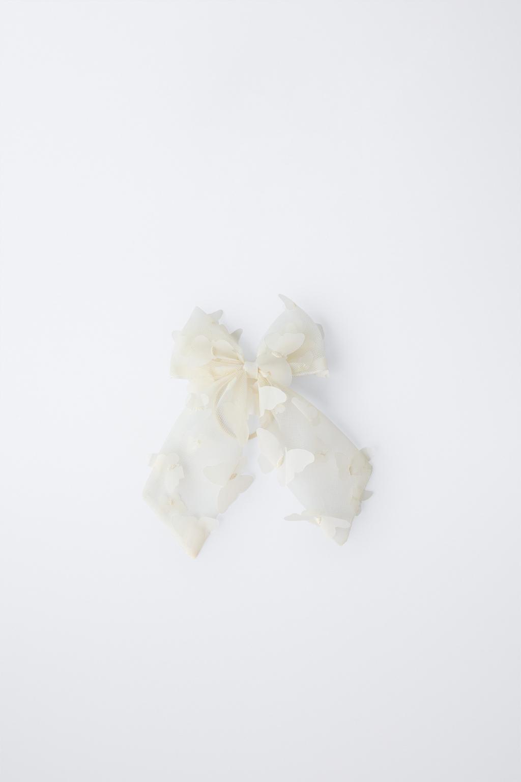 ЗАКОЛКА-РЕЗИНКА С БАНТОМ И БАБОЧКАМИ