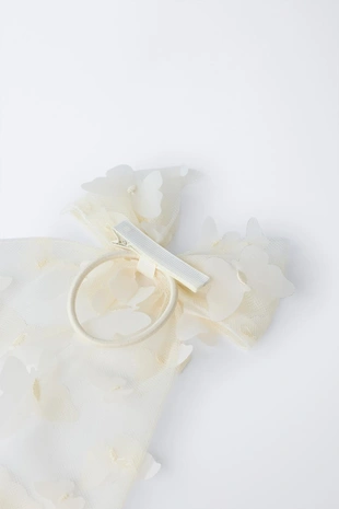 Заколка-резинка с бантом и бабочками- Заказать в России