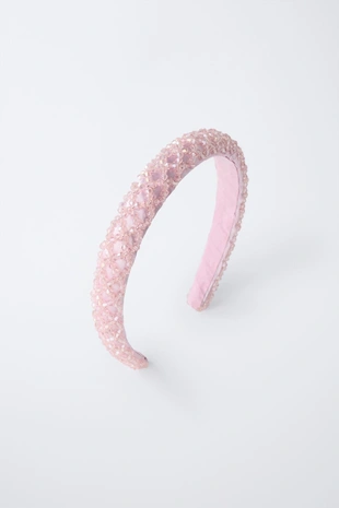 Атласный ободок с бусинами- Заказать в России