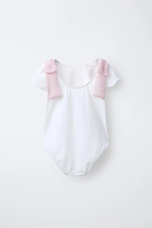 Боди с контрастными бантами- Заказать в России