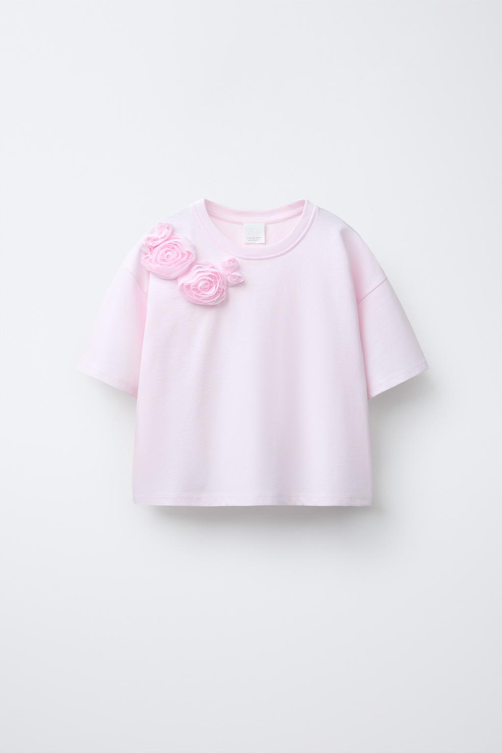 ФУТБОЛКА ИЗ ОРГАНЗЫ С ЦВЕТОЧНЫМ ПРИНТОМ