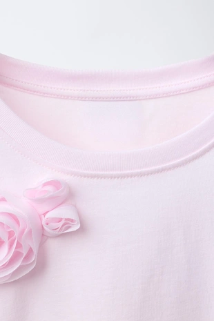 Футболка из органзы с цветочным принтом- Заказать в России