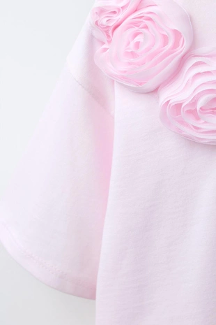 Футболка из органзы с цветочным принтом- Заказать в России