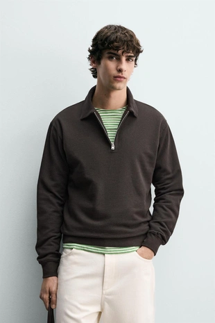 Толстовка поло на молнии