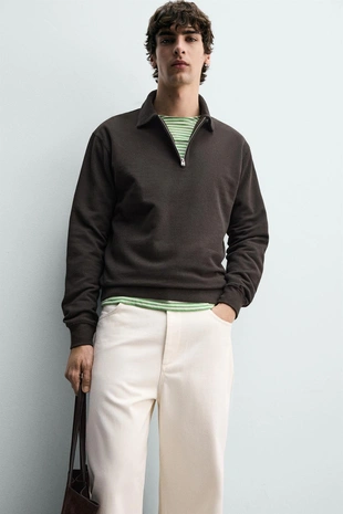 Толстовка поло на молнии- Заказать в России