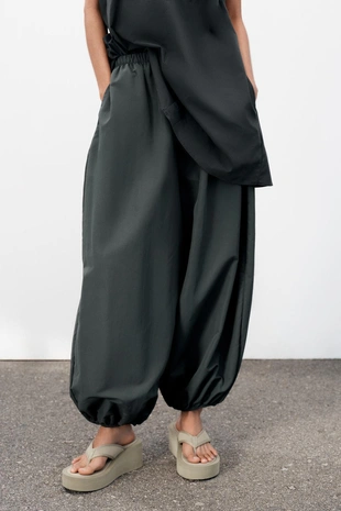 Нейлоновые брюки-бомберы