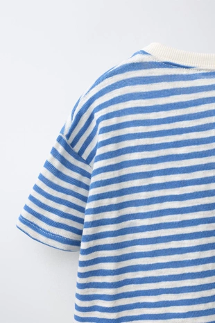 Футболка в полоску с вышивкой «рыба»- Заказать в России