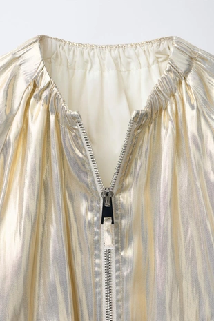 Бомбер с эффектом металлик- Заказать в России