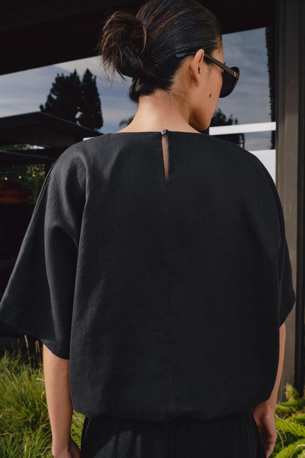 ЛЬНЯНОЙ ТОП НА ШНУРКАХ — ZW COLLECTION