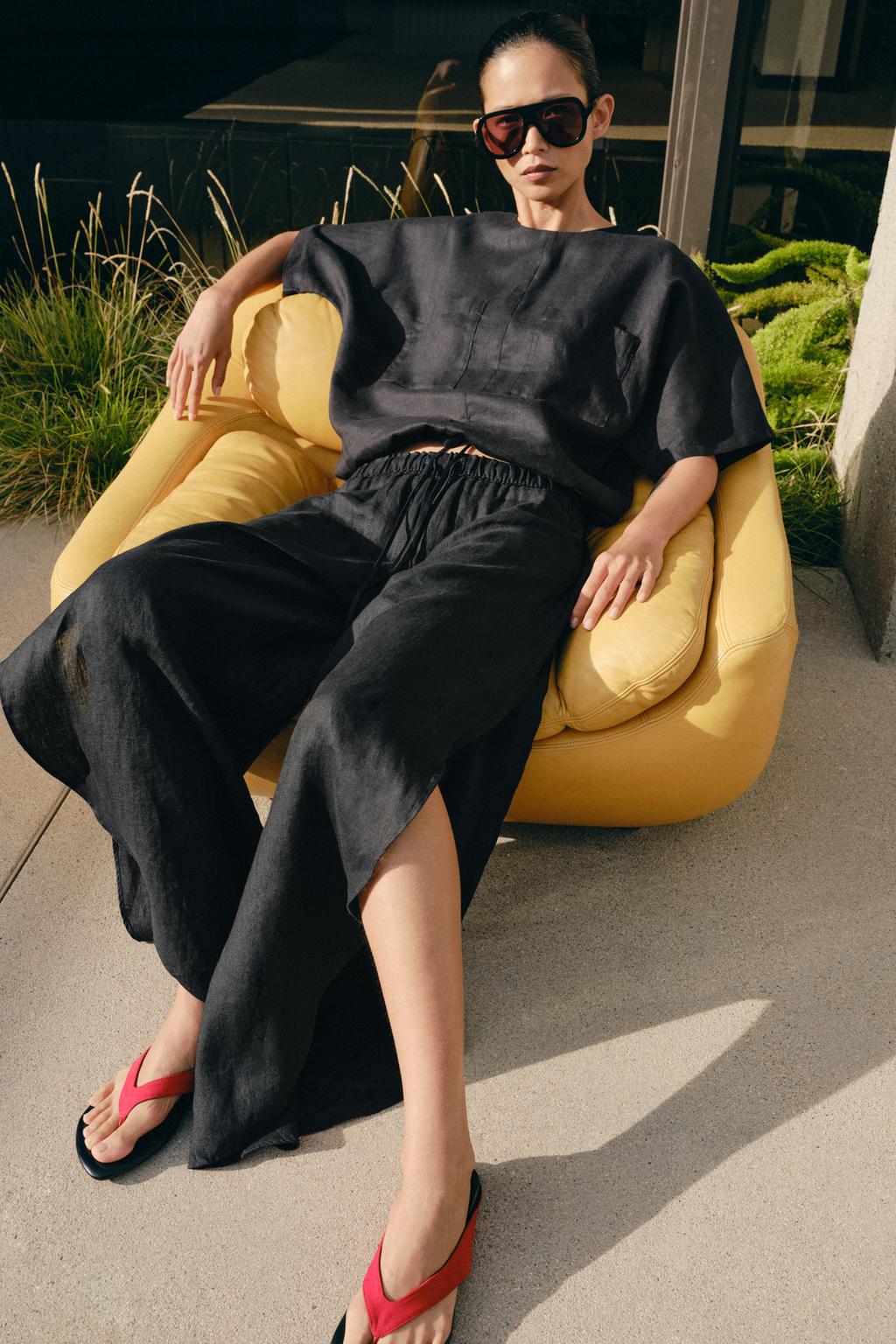 ЛЬНЯНОЙ ТОП НА ШНУРКАХ — ZW COLLECTION