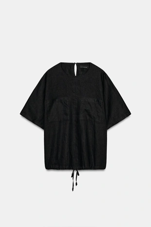 Льняной топ на шнурках — Zw Collection- Заказать в России