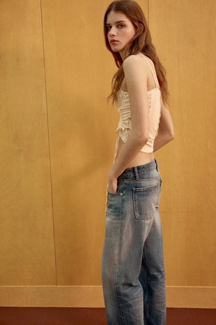 Корсетный топ с комбинированным кружевом- Заказать в России