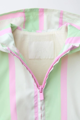 Легкий полосатый дождевик Water Repellent- Заказать в России