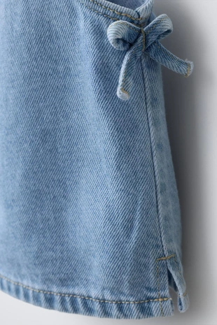 Джинсовый топ с бантами- Заказать в России